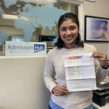 Student get study permit from Canadian college